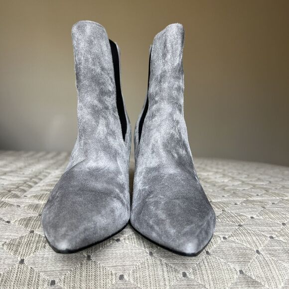 Marc Fisher LTD Zanna Gray Suede Heeled Pull On Boots Women’s 6.5 M Pointed Toe - Picture 10 of 16